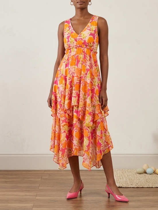 Calvin Klein Dresses & Skirts - Calvin Klein Multicolor Floral Midi Dress